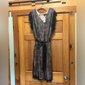 NWT! Lane Bryant semi formal black lace dress, size 24.